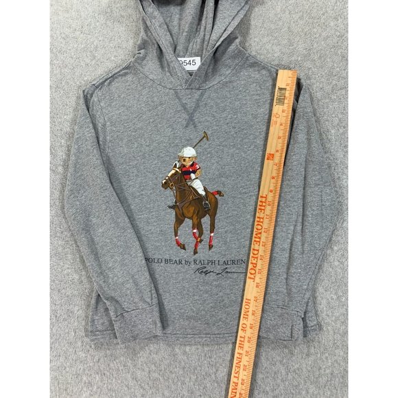 Polar Bear By Ralph Lauren Cotton Hoodie Tee Shirt (Boy's Medium) Gray - Picture 5 of 12